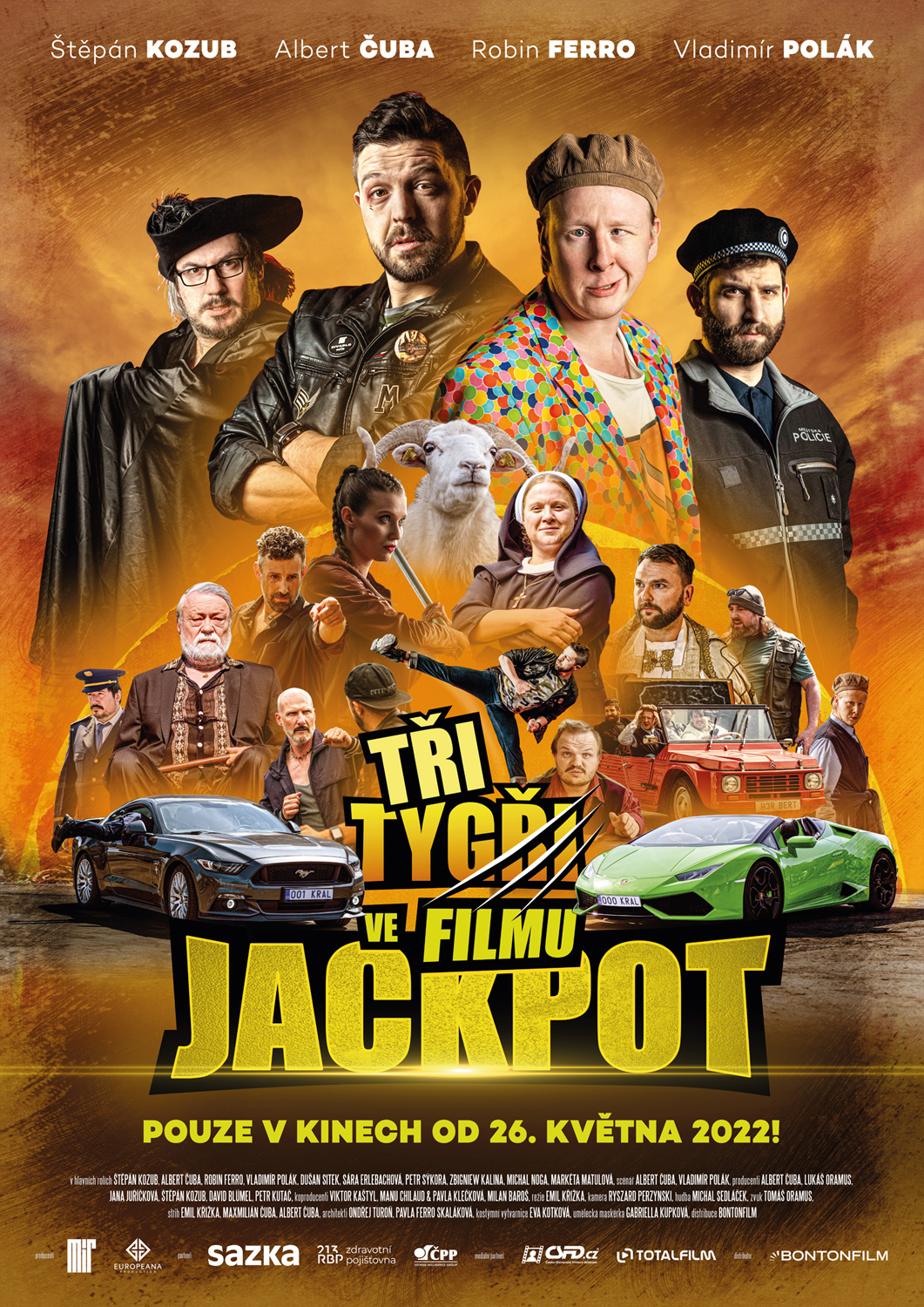Tři Tygři ve filmu: JACKPOT (autoři plakátu: Emil Křižka a Jan Lipovský)
